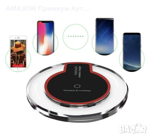 Wireless Charging Pad Fantasy Qi Ultra-Slim 5W, iPhone X/Max/XS/XR/8/8+ Samsung S10/S10+S9/S9+S8/S8+, снимка 3 - Безжични зарядни - 43399532