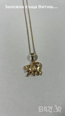 Златен синджир с висулка Бивол 14к / 3.20 гр., снимка 2 - Колиета, медальони, синджири - 43103575
