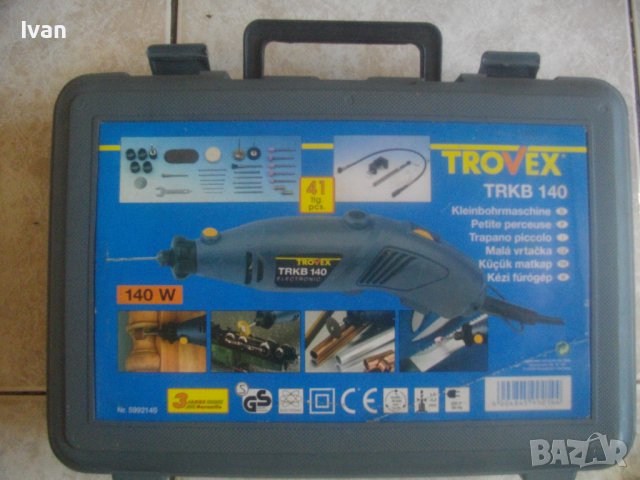 Нова Немска Мини Дрелка-Шлифовалка/Прав Шлайф-140W-TROVEX/170W-Top Craft-Пълен Комплект, снимка 3 - Други инструменти - 37640952