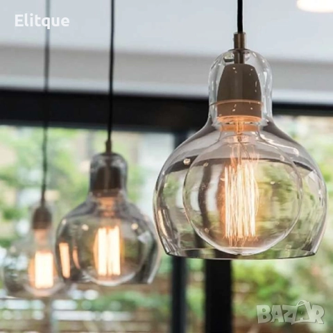 Пендел Globe, Е27, Кехлибар, Опушено сиво, снимка 7 - Други - 52853767