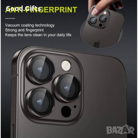 Цветен протектор за Камера iPhone 15 Pro Max, Черен, снимка 3 - Фолия, протектори - 43033389