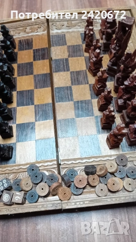 уникат на шах и табла дърворезбовани, снимка 8 - Шах и табла - 53198161