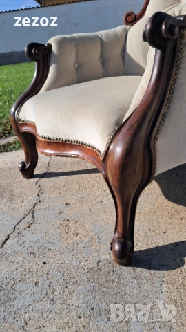 Кресло антикварно махагон №056, снимка 4 - Дивани и мека мебел - 52520485