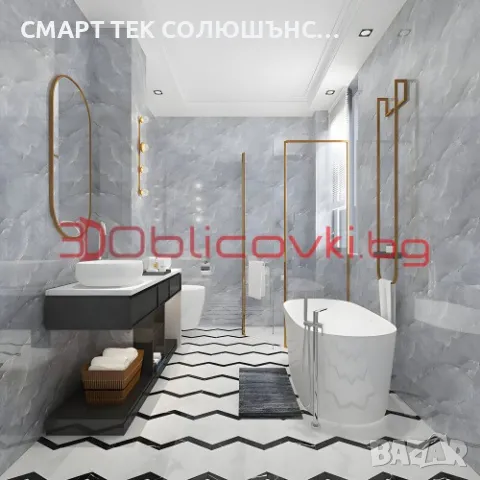Самозалепващи тапети за баня, снимка 3 - Облицовки - 48729219