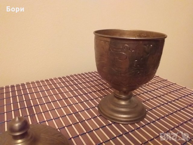 Месингов съд с капак, снимка 5 - Декорация за дома - 27606853
