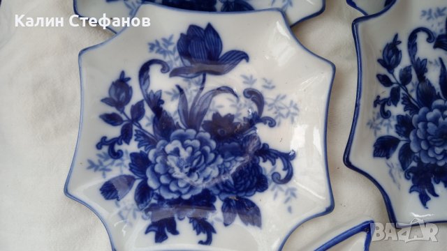 Комплект сухи мезета или нео друго 4 чинийки плюс купичка син лот, снимка 4 - Прибори за хранене, готвене и сервиране - 43215212