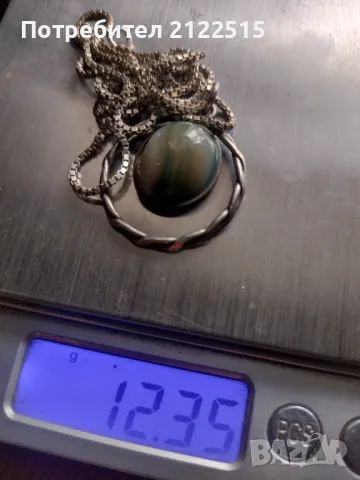 сребърно колие висулка 12гр, снимка 4 - Колиета, медальони, синджири - 49119954