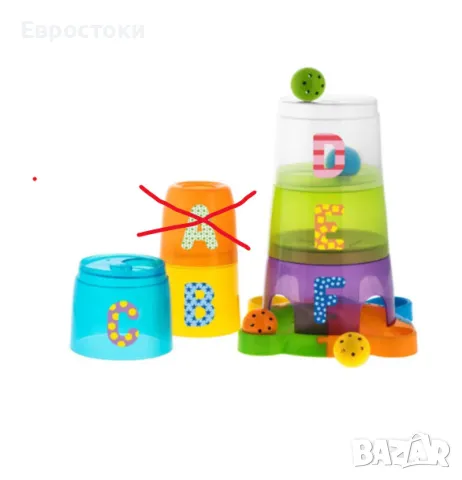Образователна играчка кула Chicco Stack and Fun, детска играчка 3-в-1 кула с чаши и топки, снимка 6 - Образователни игри - 47500894