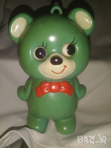 Sankyo Japan Vintage 70's Bear Toy Playing Music Four Minutes And Moving Eyes, Hand Wind-Up Movement
