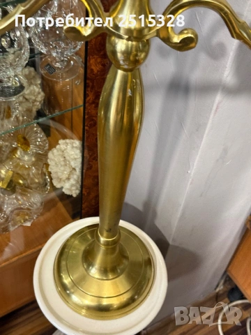 голям 60сантиметров месингов свещник, снимка 6 - Антикварни и старинни предмети - 53323588