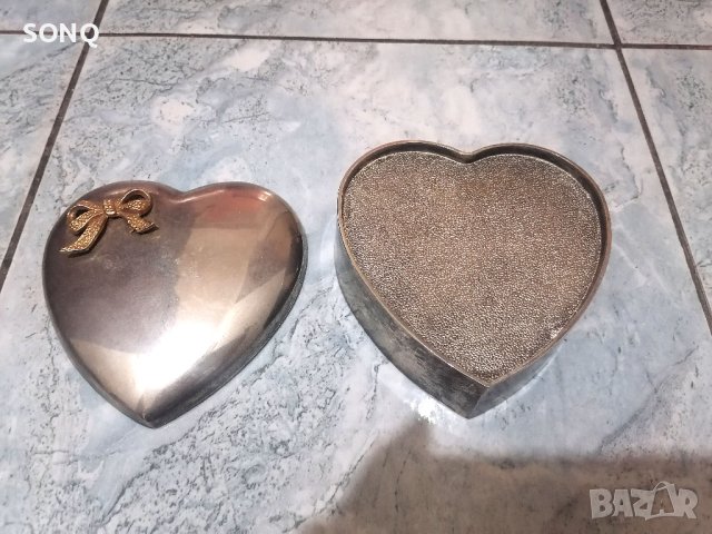 Стара Посребрена Кутия За Бижута-Сърце, снимка 5 - Други ценни предмети - 43273122