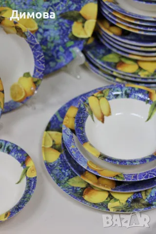 Сервиз за храна от 24 части "Лимони" , снимка 5 - Сервизи - 37658017
