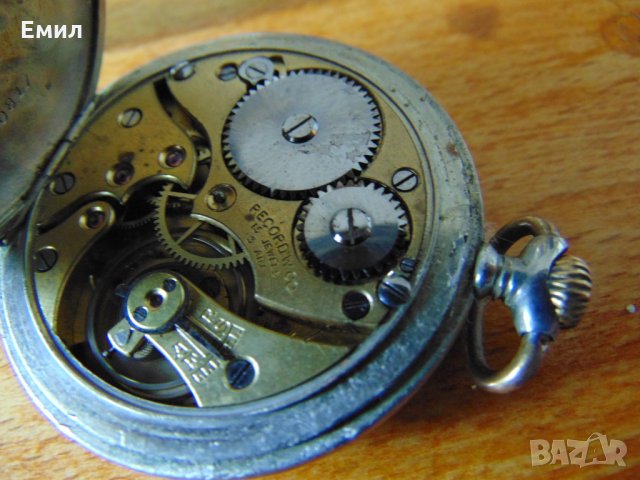 Антикварен джобен часовник Record - Watch Co Geneve, снимка 6 - Джобни - 28358874