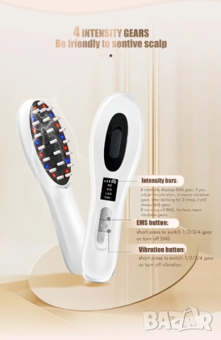 Електрически EMS гребен LED терапия растеж на косата против косопад, снимка 2 - Други - 52033899