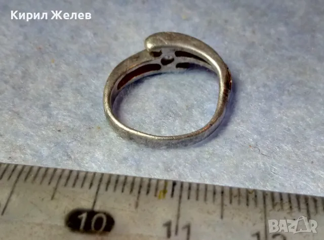 СТИЛЕН СКЪПОЦЕНЕН СРЕБЪРЕН ПРЪСТЕН СРЕБРО 925 АНГЛИЯ с ГОЛЯМ ЮВЕЛИРНО ФАСЕТИРАН ИСКРЯЩ ЦИРКОН 41178, снимка 9 - Пръстени - 48954460
