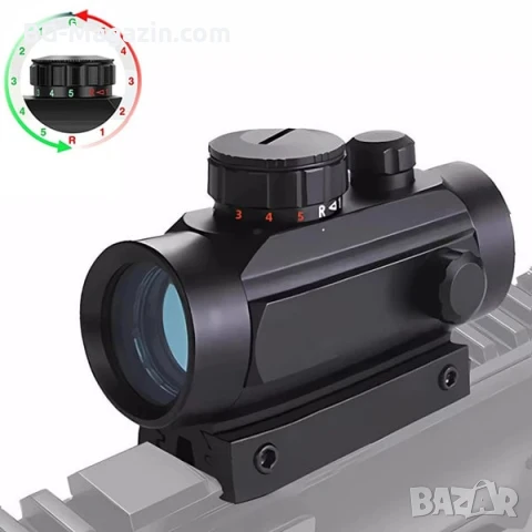 Тактически бързомер 1х30 прицел мерник с двойна шина за въздушна пушка лов еърсофт оръжие компактен, снимка 2 - Оборудване и аксесоари за оръжия - 51051475