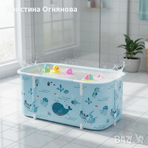 Сгъваема преносима вана XXL с възглавница и топлоизолация – Комфорт и удобство в малката баня