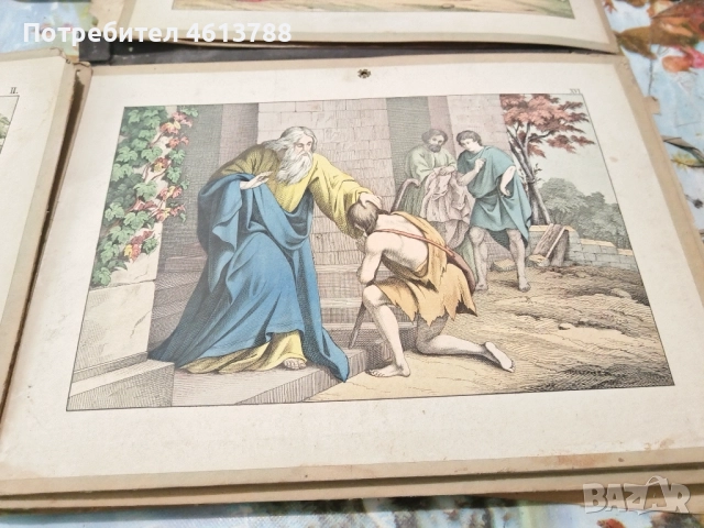 Стари илюстрации на Вехти Завет, снимка 4 - Антикварни и старинни предмети - 52431376