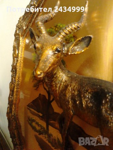 Продавам южноафриканска картина сьс скулптура на африканска антилопа, снимка 3 - Картини - 27869784
