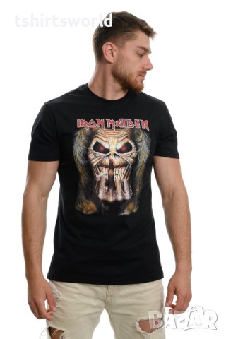 Нова мъжка тениска с дигитален печат на музикалната група Iron Maiden- Eddie Candle Finger С ГРЪБ, снимка 5 - Тениски - 40422551
