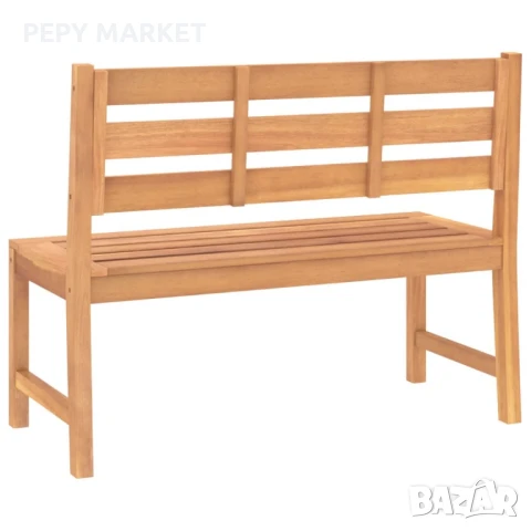 Градинска пейка, 114 см, тик масив Материал: Фино шлайфано твърдо тиково дърво с финиш на водна осно, снимка 4 - Градински мебели, декорация  - 51395993