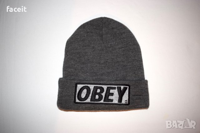 OBEY - Страхотна 100% ориг. зимна шапка / Обей / USA / America, снимка 2 - Шапки - 43930093