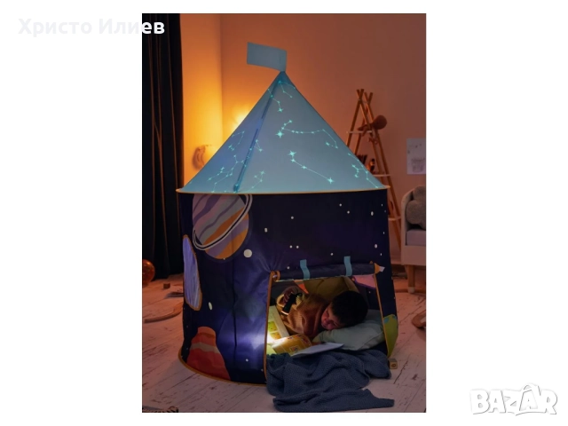 Детска Палатка за игра светеща в тъмното Розова Синя, снимка 2 - Други - 51595718