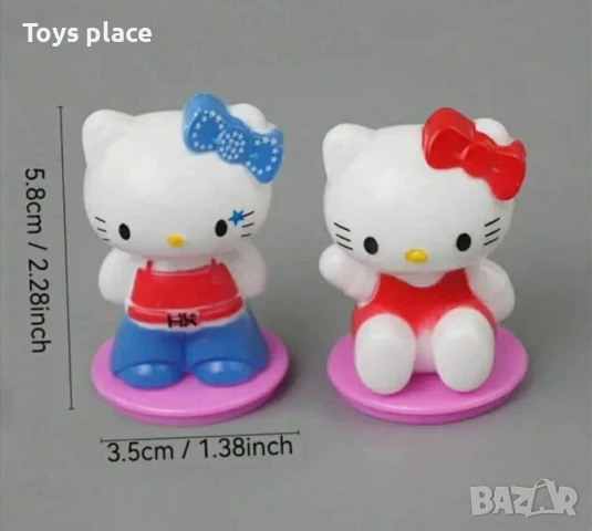 Лот фигурки Hello kitty за торта или игра, снимка 2 - Фигурки - 50724138