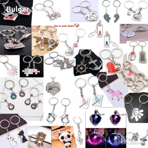 💘 Ключодържател двойка сърце и стрела за любимата/мия(2 ключодържателя), снимка 7 - Колиета, медальони, синджири - 52284264