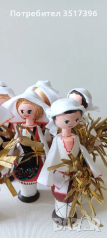 Кукли сувенири - Ръчно изработени дървени кукли с национални носии - Жътвари, снимка 2 - Декорация за дома - 50823487
