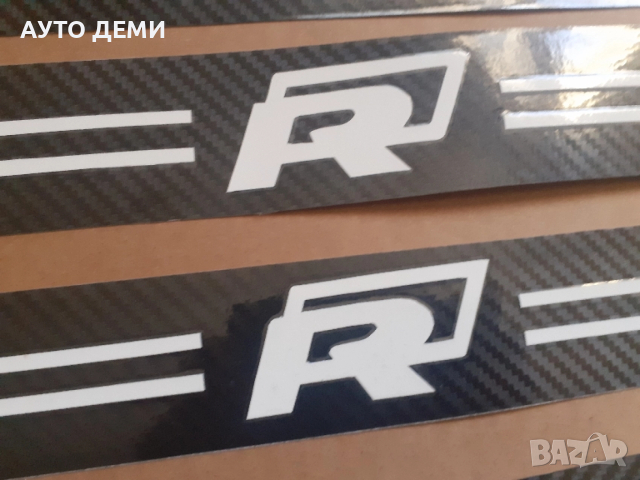 Качествени карбон черни стикери за прагове на автомобил кола марка R line Р лайн + подарък , снимка 8 - Аксесоари и консумативи - 45343183