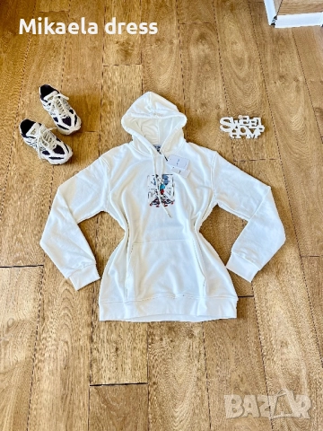 Off White!Разкошно суперсвежо  худи-рокля  oversize, снимка 1