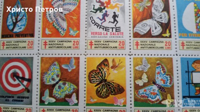 ИТАЛИЯ 1965 - ЛИСТ МАРКИ ЧИСТ, снимка 2 - Филателия - 34932675