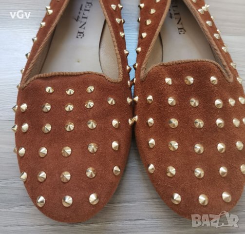 Дамски кожени мокасини Meline - 38, снимка 6 - Пантофи - 33139968