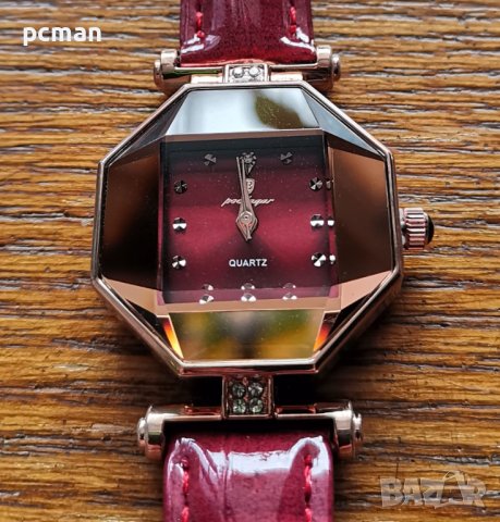 Podagar Gold Red CH0011 Луксозен дамски кварцов часовник с кожена каишка, снимка 4 - Дамски - 40338619