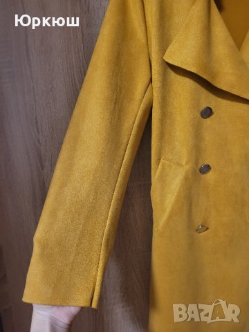 Дамско палто в цвят горчица, снимка 4 - Палта, манта - 44019999
