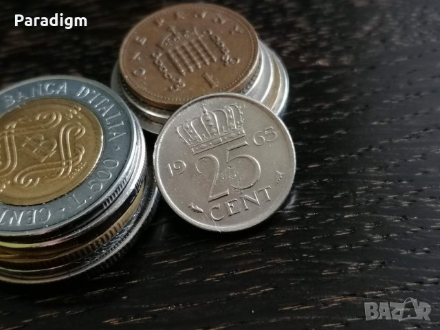 Монета - Холандия - 25 цента | 1965г.