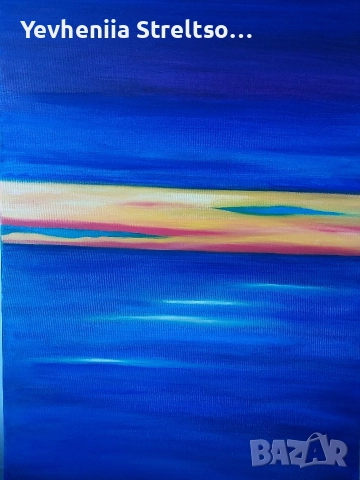 Оригинальная картина ЗАКАТ НА МОРЕ, снимка 2 - Картини - 52852021