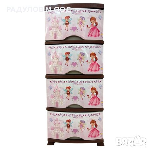 Пластмасов шкаф с 4 чекмеджета с Декор Принцеси, снимка 2 - Шкафове - 43999838