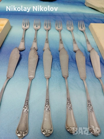 Посребрени прибори , снимка 2 - Антикварни и старинни предмети - 53143992