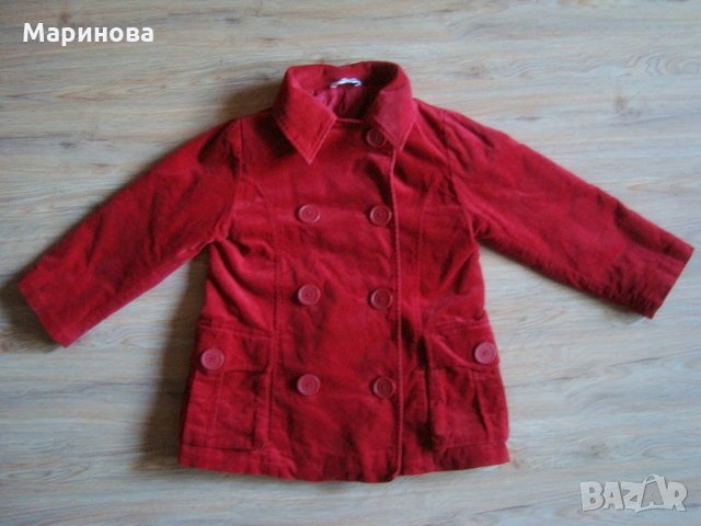Чудесно червено палтенце 7-9год., снимка 2 - Детски якета и елеци - 27508816