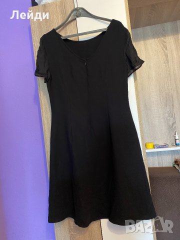 Черна рокля ХЛ, снимка 4 - Рокли - 33632053