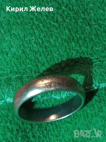 СТАР АНГЛИЙСКИ СРЕБЪРЕН ВИНТИДЖ ПРЪСТЕН ЛАКИРАНО СРЕБРО 925 Тип ХАЛКА РЪЧНА ИЗРАБОТКА 39991, снимка 2 - Пръстени - 43226046