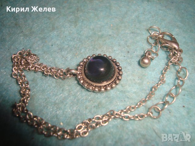 СРЕБРИСТ АРТ МЕДАЛЬОН с ЦВЕТНО СТЪКЛО 67021, снимка 5 - Колиета, медальони, синджири - 35321321