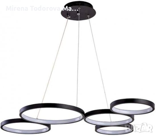 Модерен лед LED полилей висяща Висулка с четири пръстена дистанционно, снимка 7 - Лампи за таван - 38390421