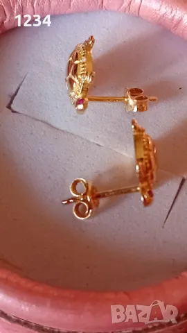 Нови златни обеци костенурки, снимка 2 - Обеци - 48013414