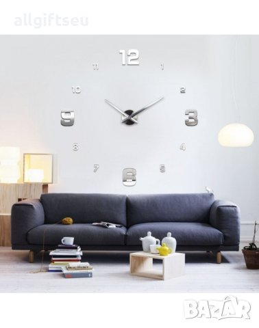 3D стенен часовник с модерен дизайн, самозалепващ се, снимка 2 - Стенни часовници - 43641265