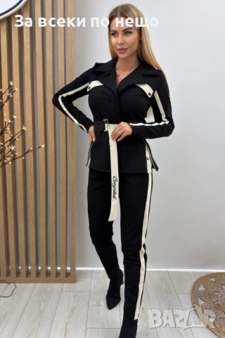Дамски Памучен Сет Сако И Панталон Братан Код VL-167, снимка 3 - Комплекти - 52775041