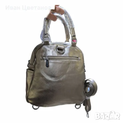 Дамска раница-чанта от висококачествена еко к о ж а 2в1, снимка 7 - Раници - 49351154