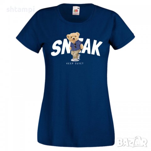 Дамска тениска  bear SNEAK Keep Quiet, Мече,Меченце,Животно, Играчка,Изненада,Подарък,Повод,, снимка 2 - Тениски - 37293398